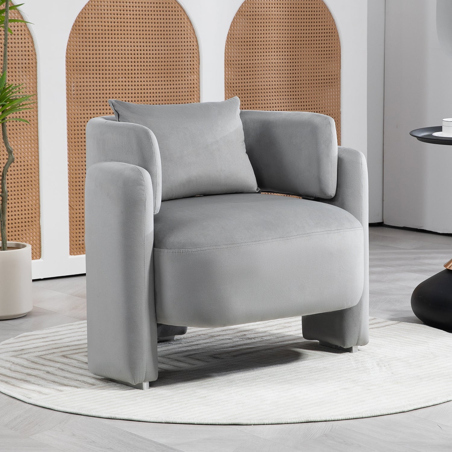 Modern Velvet Lounge Chair-1