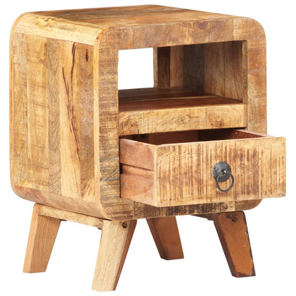 vidaXL Bedside Cabinet 11.8"x11.8"x16.1" Rough Mango Wood-1