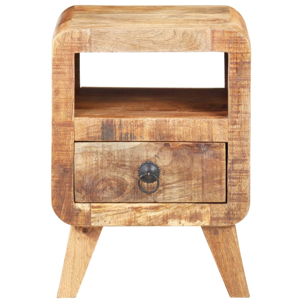 vidaXL Bedside Cabinet 11.8"x11.8"x16.1" Rough Mango Wood-2