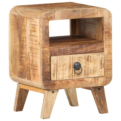 vidaXL Bedside Cabinet 11.8"x11.8"x16.1" Rough Mango Wood-6