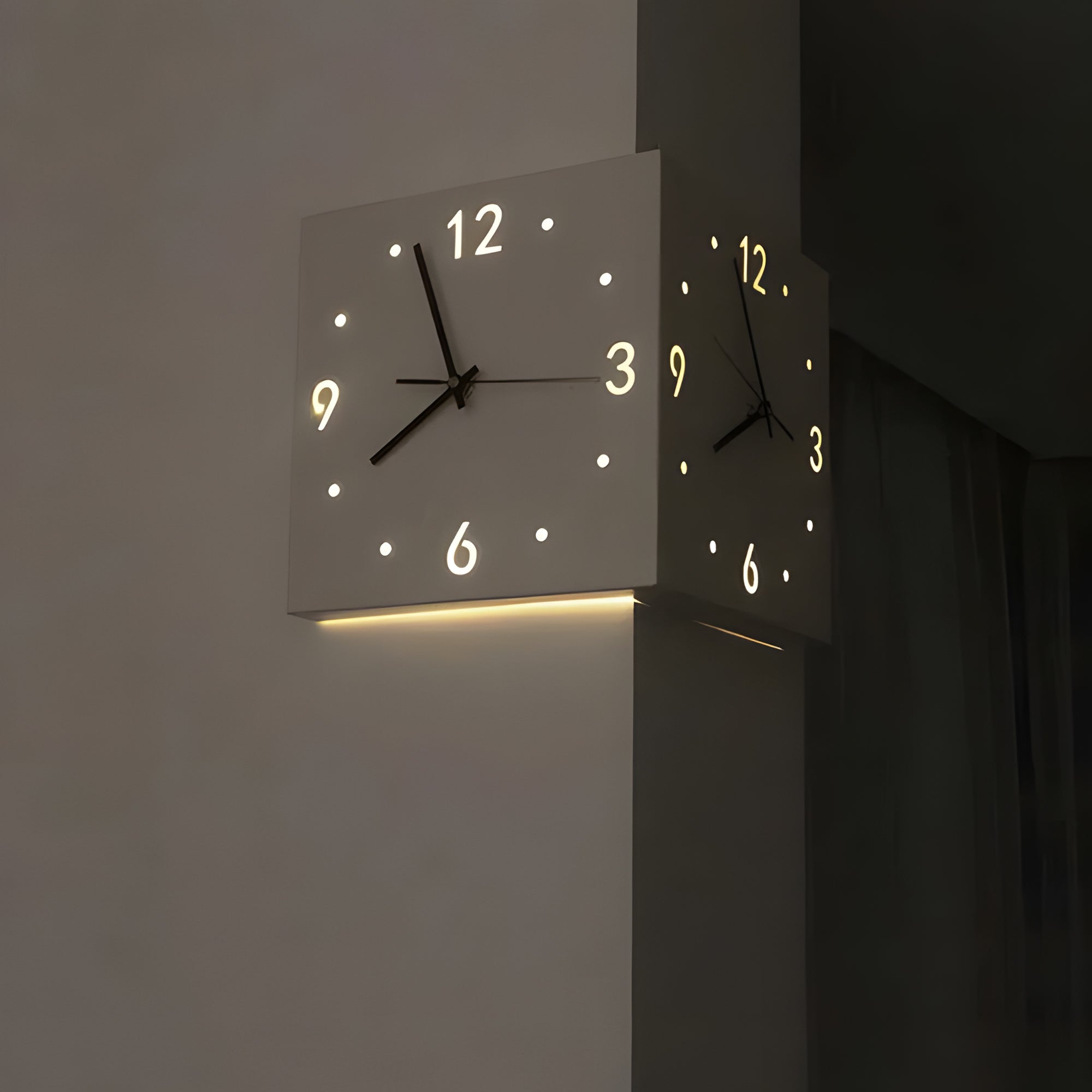 Voice Sensor Backlit Corner Clock-0