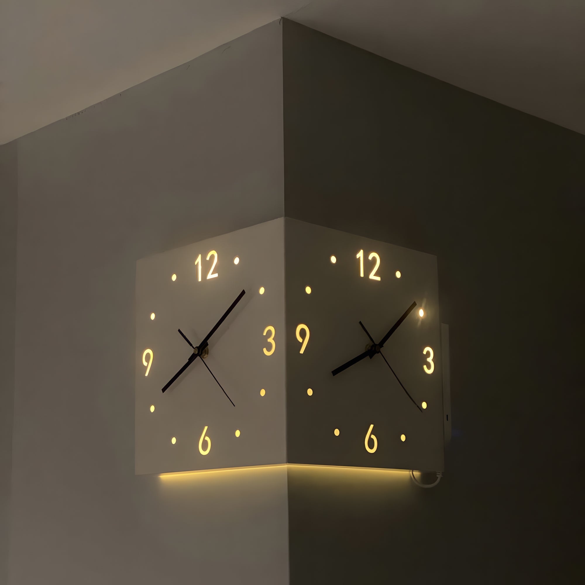 Voice Sensor Backlit Corner Clock-4