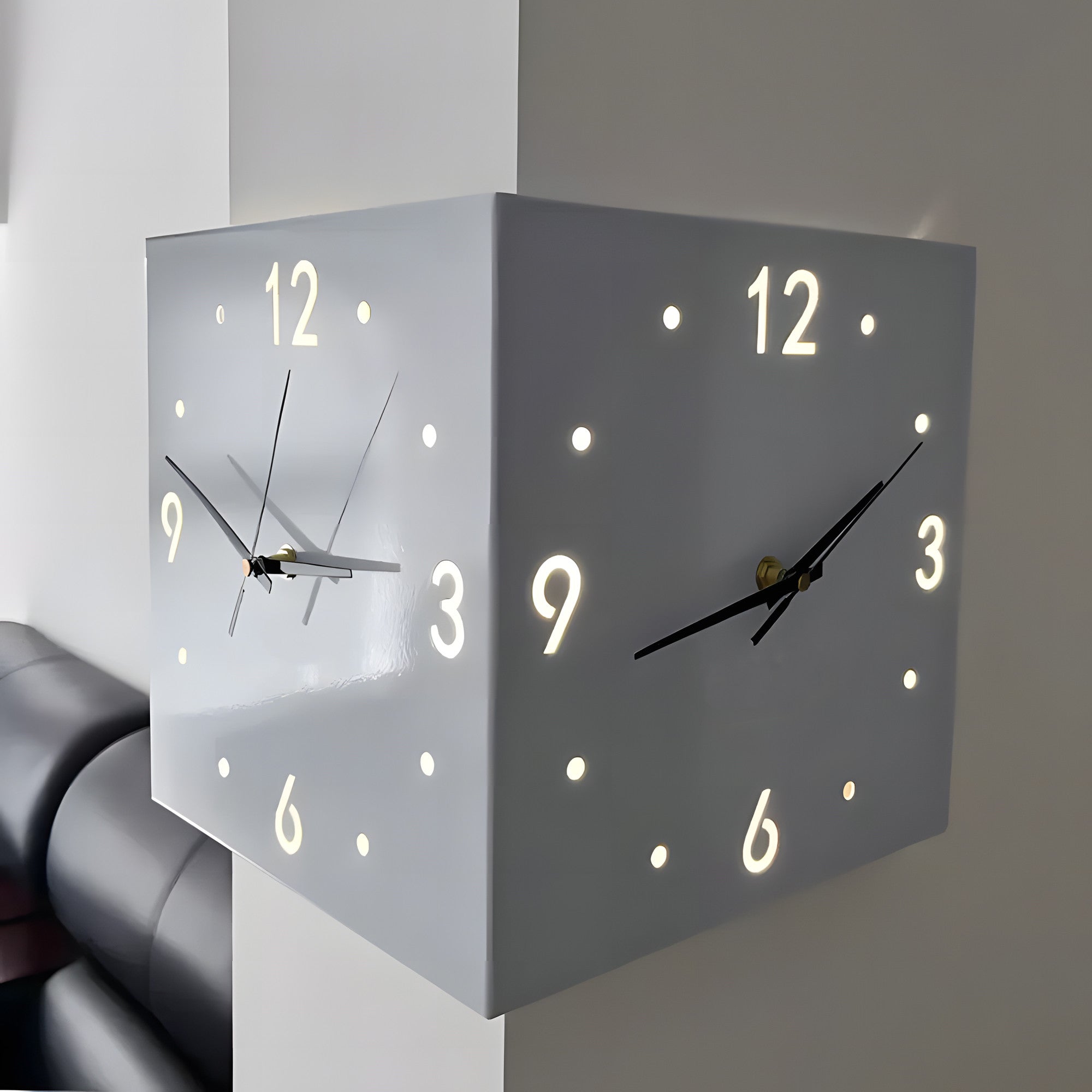 Voice Sensor Backlit Corner Clock-2