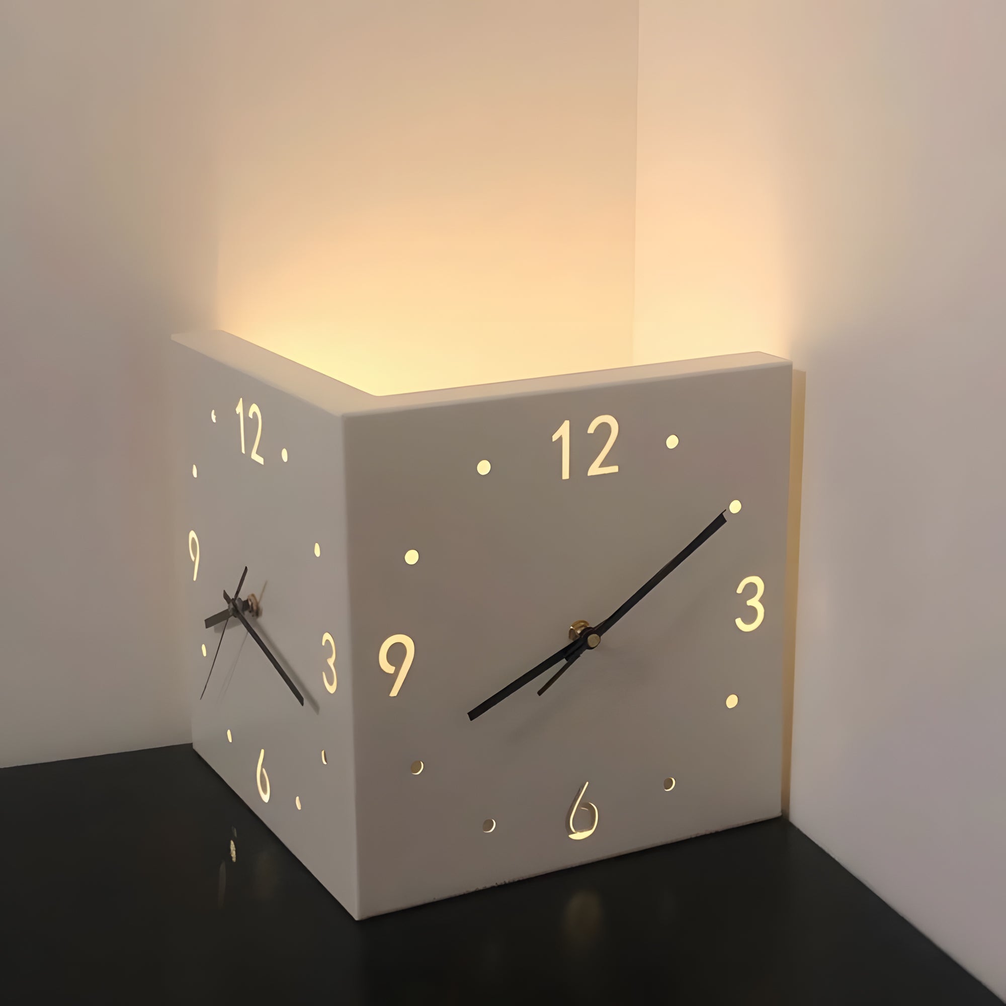 Voice Sensor Backlit Corner Clock-3