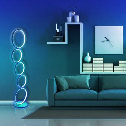 RGB Minimalist Circular Floor Lamp-4