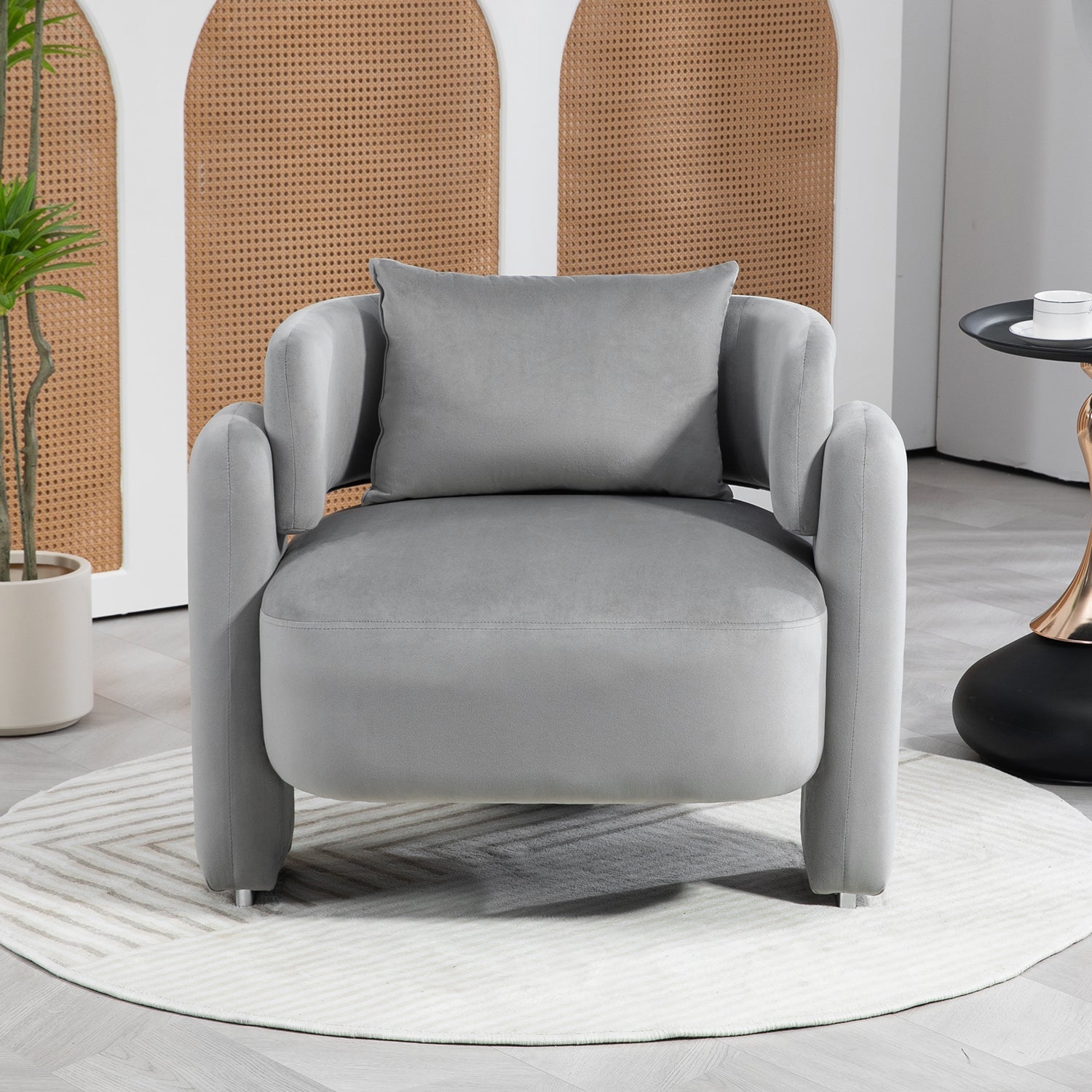 Modern Velvet Lounge Chair-2