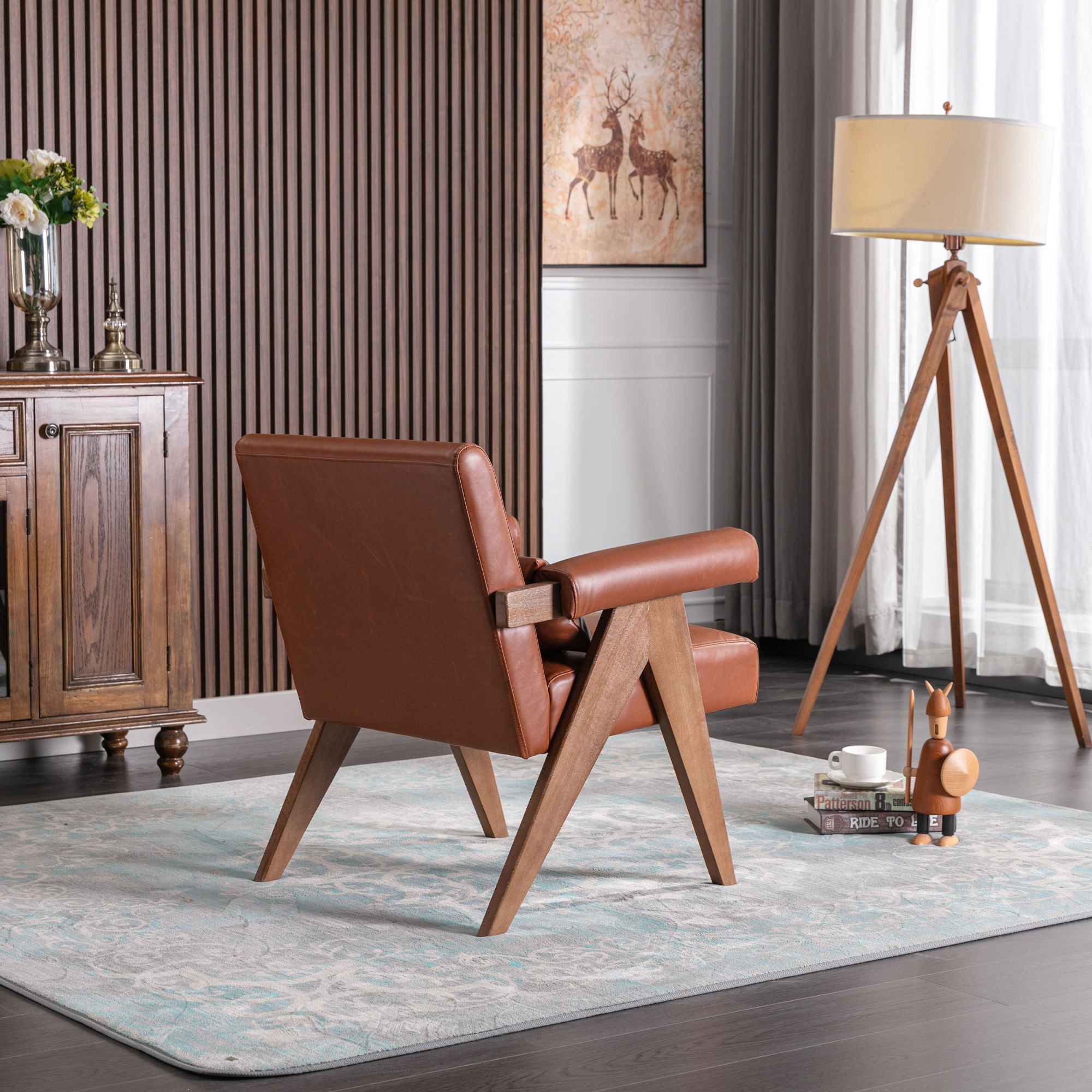 Accent Chair with Walnut finish-3