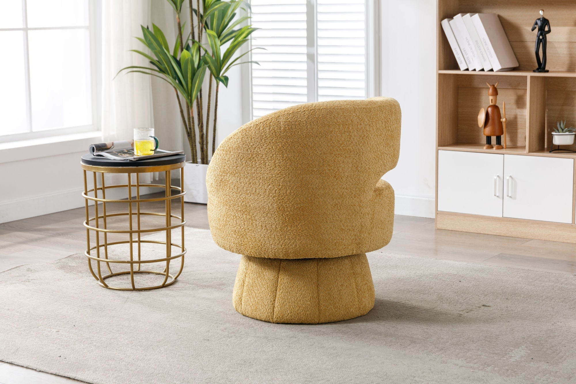 360 Degree Swivel Cuddle Barrel Accent Chairs-5