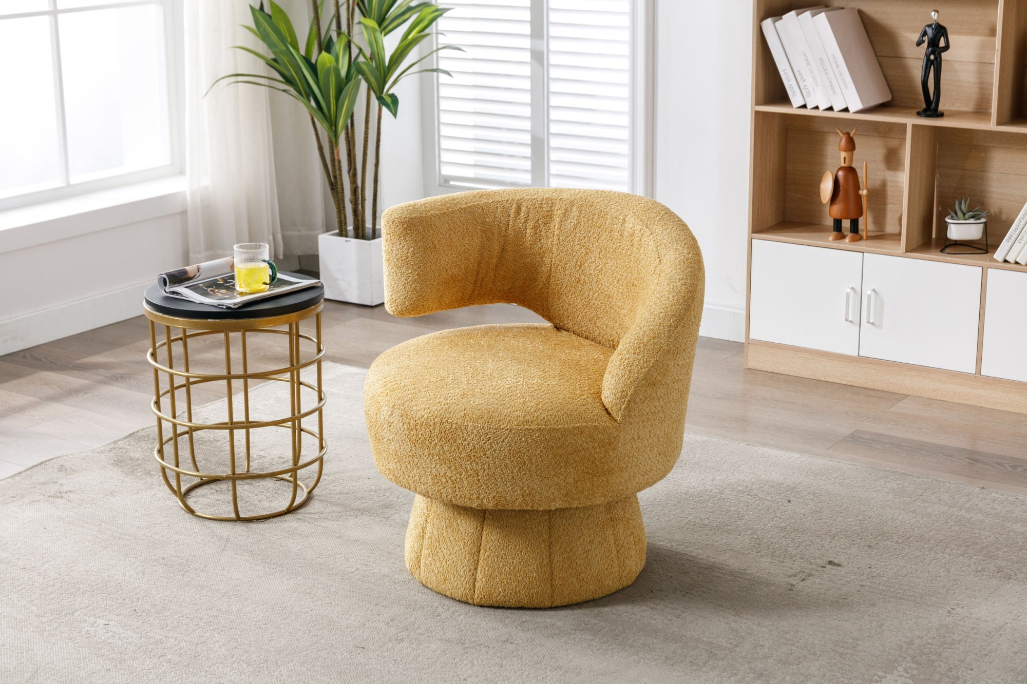 360 Degree Swivel Cuddle Barrel Accent Chairs-2