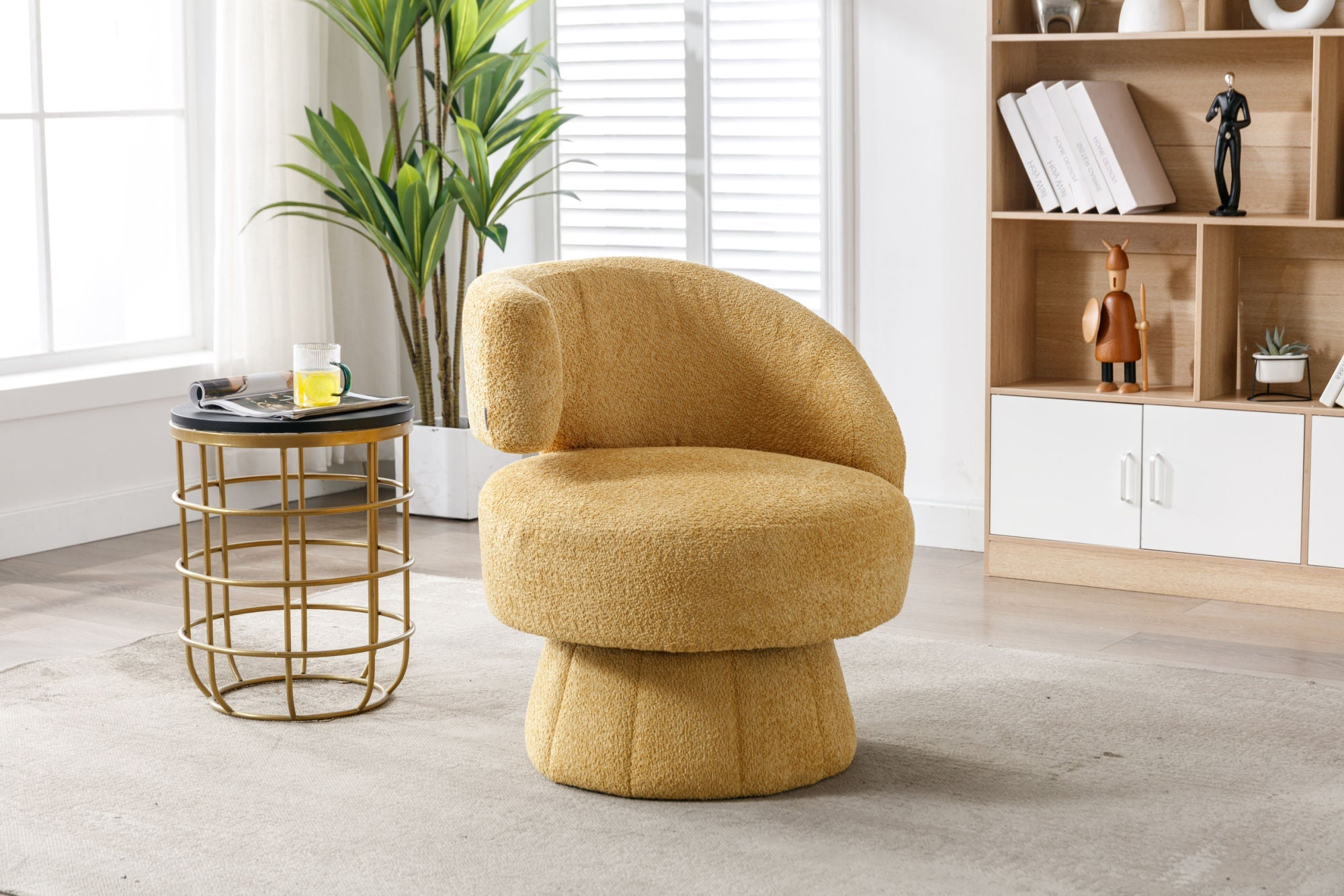 360 Degree Swivel Cuddle Barrel Accent Chairs-3