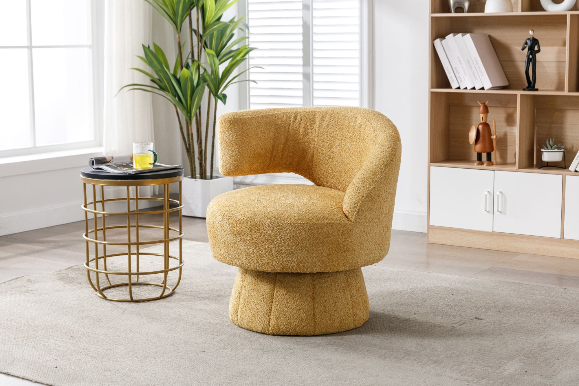 360 Degree Swivel Cuddle Barrel Accent Chairs-1