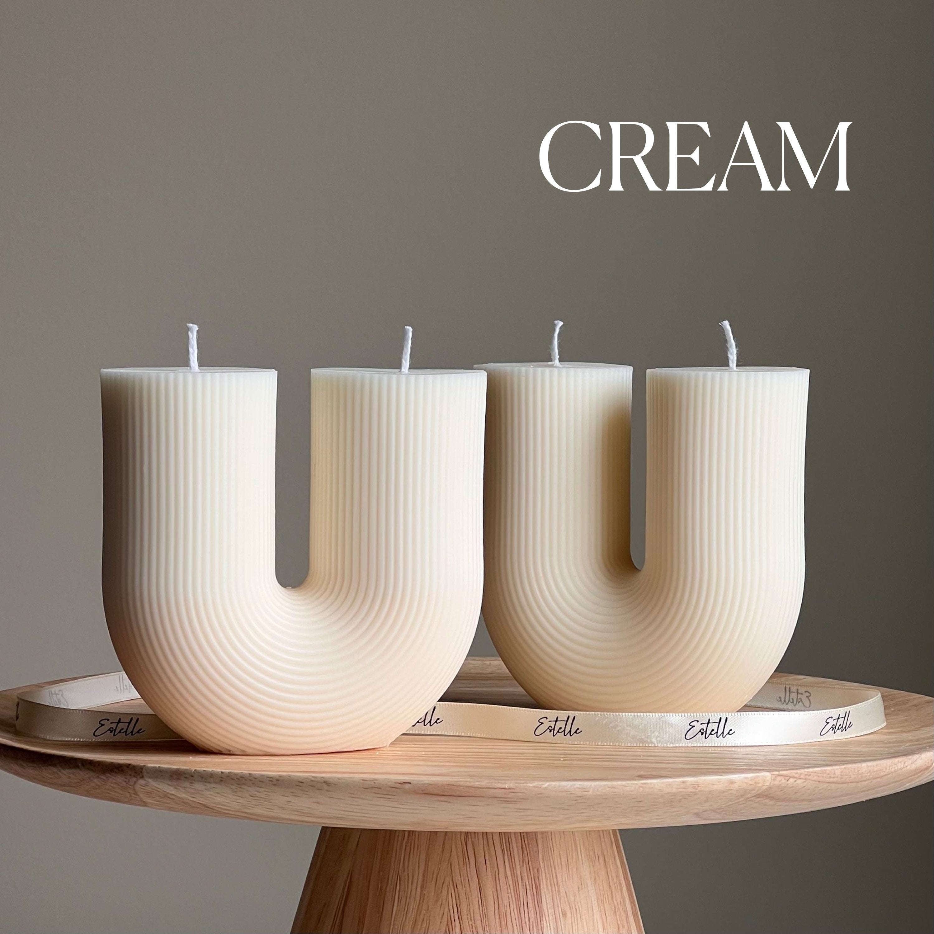 Large Ribbed U Shaped Candle-2