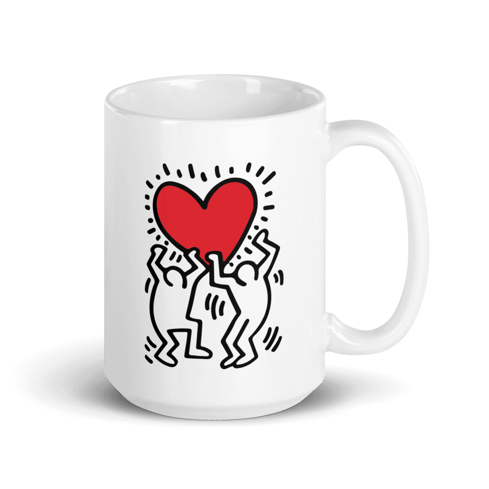 Men Holding Heart Icon, Street Art Mug-7