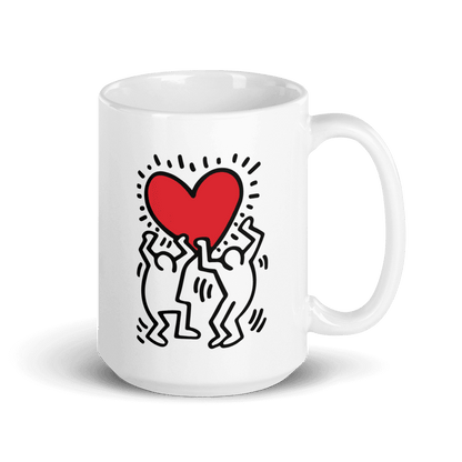 Men Holding Heart Icon, Street Art Mug-7