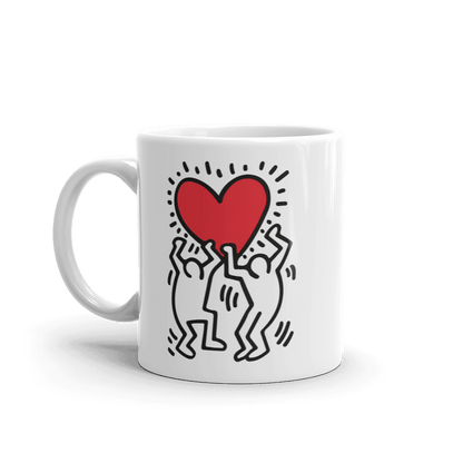 Men Holding Heart Icon, Street Art Mug-0