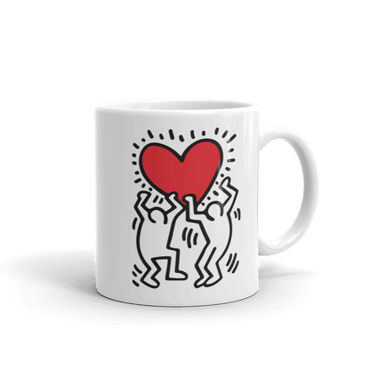 Men Holding Heart Icon, Street Art Mug-2