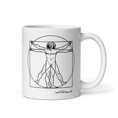 Leonardo Da Vinci, Vitruvian Man Sketch Mug-3