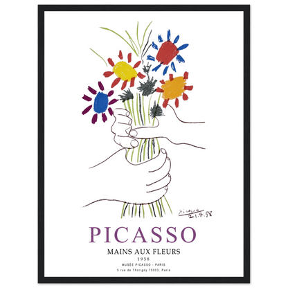 Pablo Picasso Hands with Flowers 1958 Artwork Poster-9
