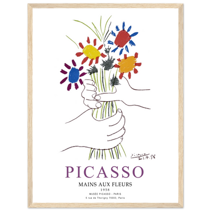 Pablo Picasso Hands with Flowers 1958 Artwork Poster-13