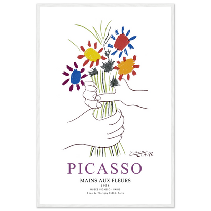 Pablo Picasso Hands with Flowers 1958 Artwork Poster-18