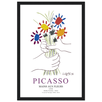 Pablo Picasso Hands with Flowers 1958 Artwork Poster-8