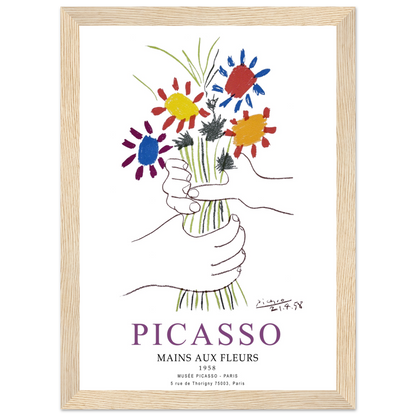 Pablo Picasso Hands with Flowers 1958 Artwork Poster-11