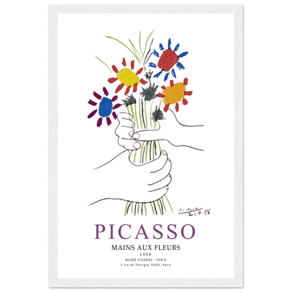 Pablo Picasso Hands with Flowers 1958 Artwork Poster-16