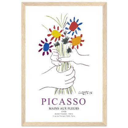 Pablo Picasso Hands with Flowers 1958 Artwork Poster-12