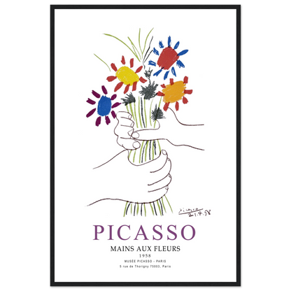 Pablo Picasso Hands with Flowers 1958 Artwork Poster-10