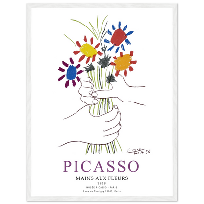 Pablo Picasso Hands with Flowers 1958 Artwork Poster-17