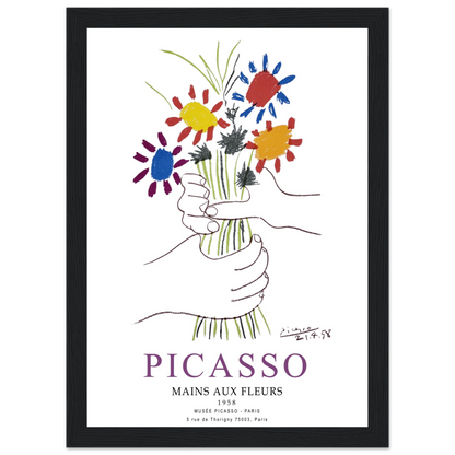 Pablo Picasso Hands with Flowers 1958 Artwork Poster-0