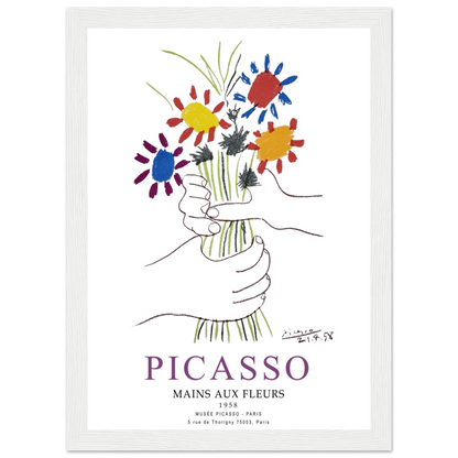 Pablo Picasso Hands with Flowers 1958 Artwork Poster-15